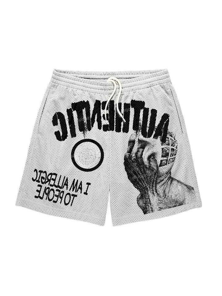 Fun Text Graphic Print Shorts High Quality Sport Training Breathable Fashionable Shorts Streetwear Men Fashion Casual Shorts